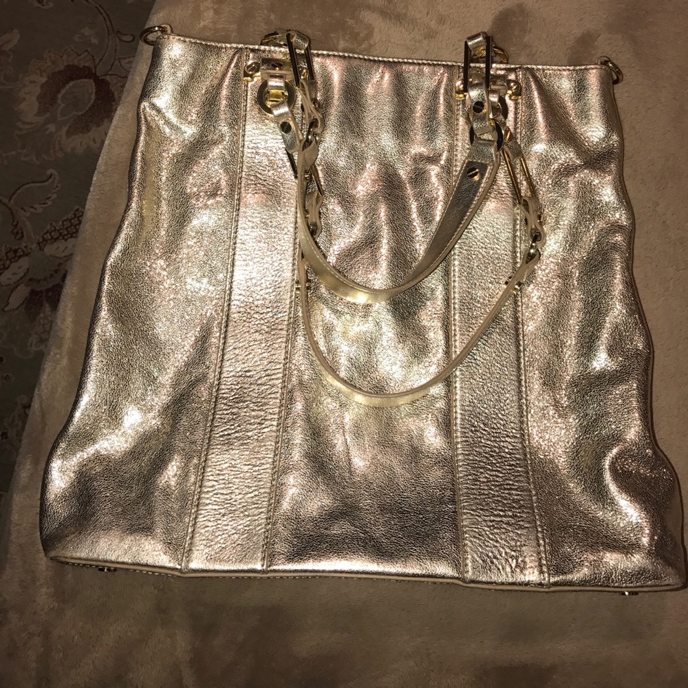 Authentic Tory burch shimmer gold bag